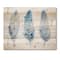 Designart - Blue Boho Feathers II - Lake House Print on Natural Pine Wood